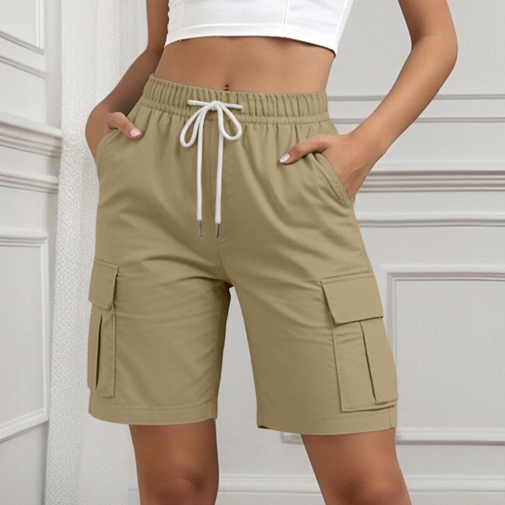 Women's Fashion Drawstring Casual Pocket Sports Shorts