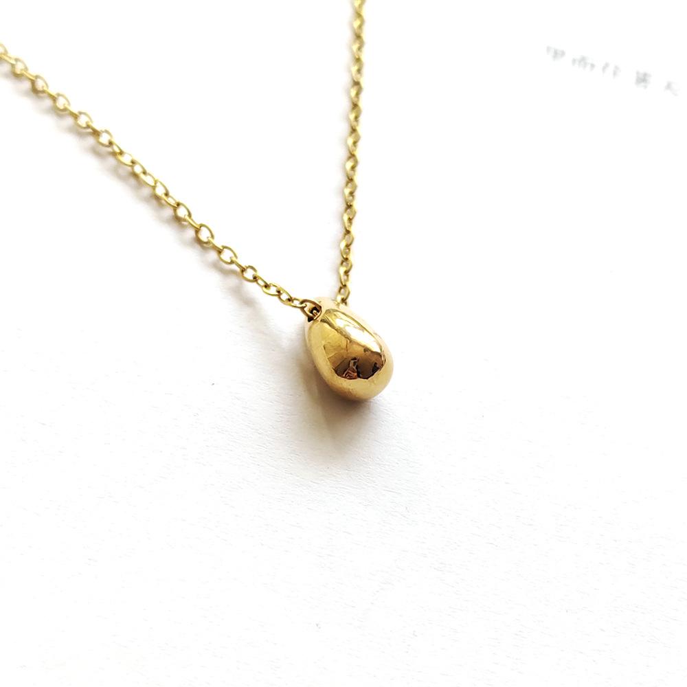 Mini 18K Gold Colorfast Teardrop Necklace - Handmade Mirror Polished Water Drop Design