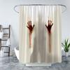 Halloween Shower Curtain Waterproof Bathroom Curtains Horror Bloody Hands Bath Curtain With Hooks For Help Me Scary Home Decor