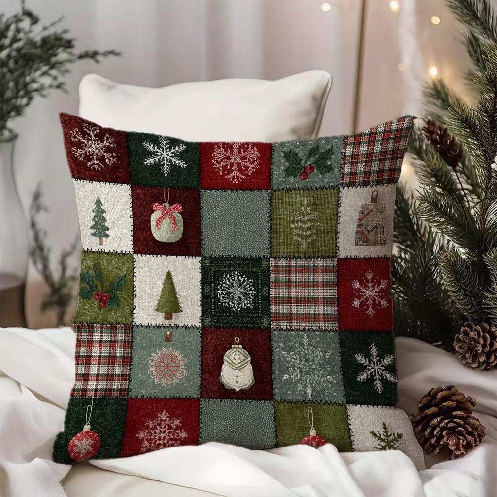 Festive-Patterned Christmas PillowcasesSuitable for sofa car bedroom decorative cushion cover pillow cover