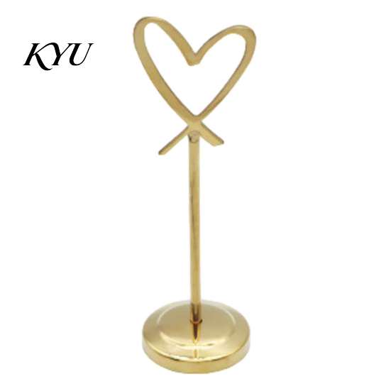 Table Number Stands Hollow Heart Holder, Love Place Card Stand, Metal Memo Note Holder Clip for Photos, Food Signs, Notes, Weddings, Birthdays,