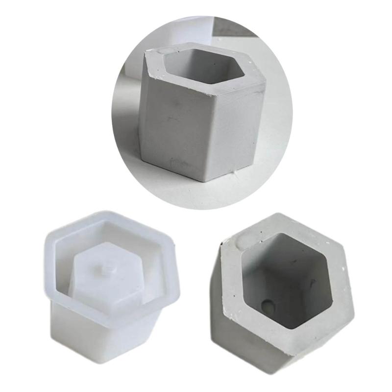 Square Flower Pots Silicone Moulds Succulents Planter Molds Resins Molds DIY Hexagonals Concrete Planter Castings Moulds