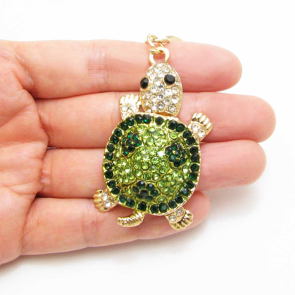 Cute Turtle Keychain Bag Charm with Rhinestones for Women CHS10134