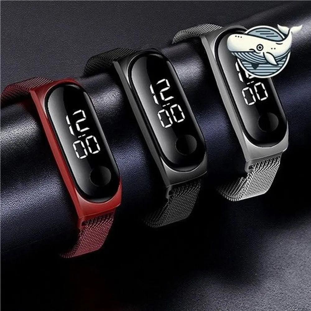 Sports metal wristwatch waterproof design unisex metal watch wristwatch LED watch universal watch Rose gold