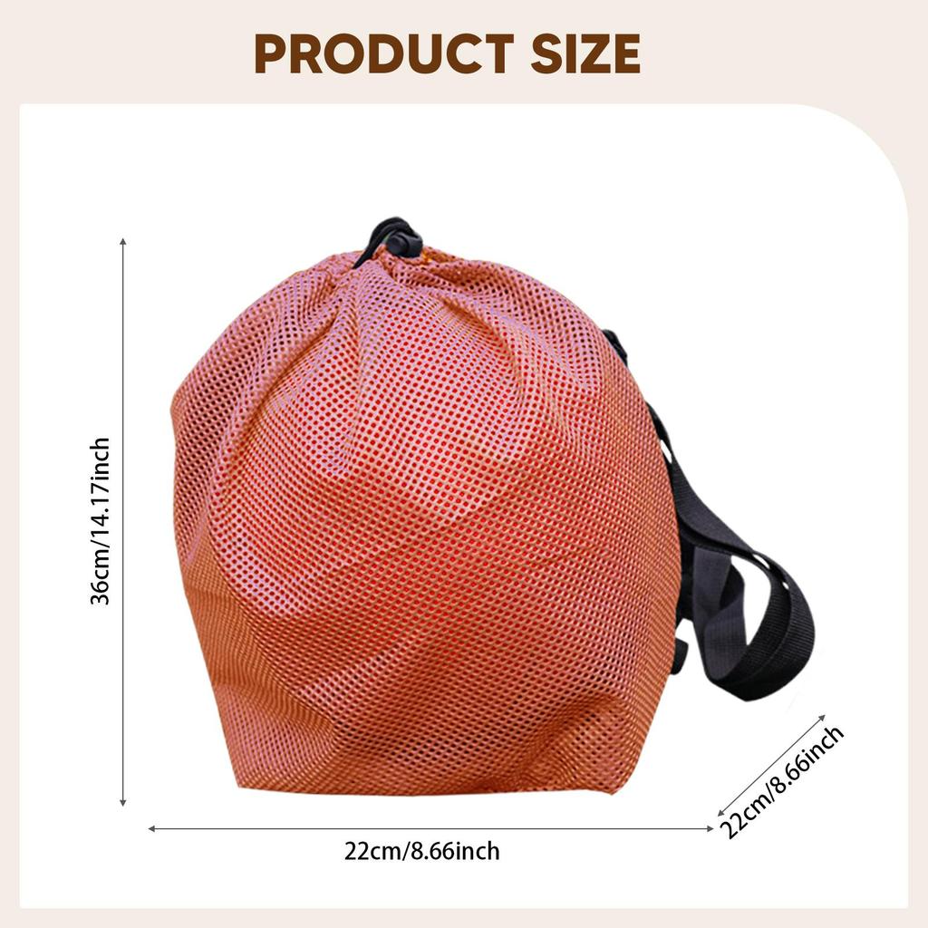Basketball Bag Crossbody Drawstring Mesh Storage Shoulder Sports Ball Organizer Pouch Carrying with