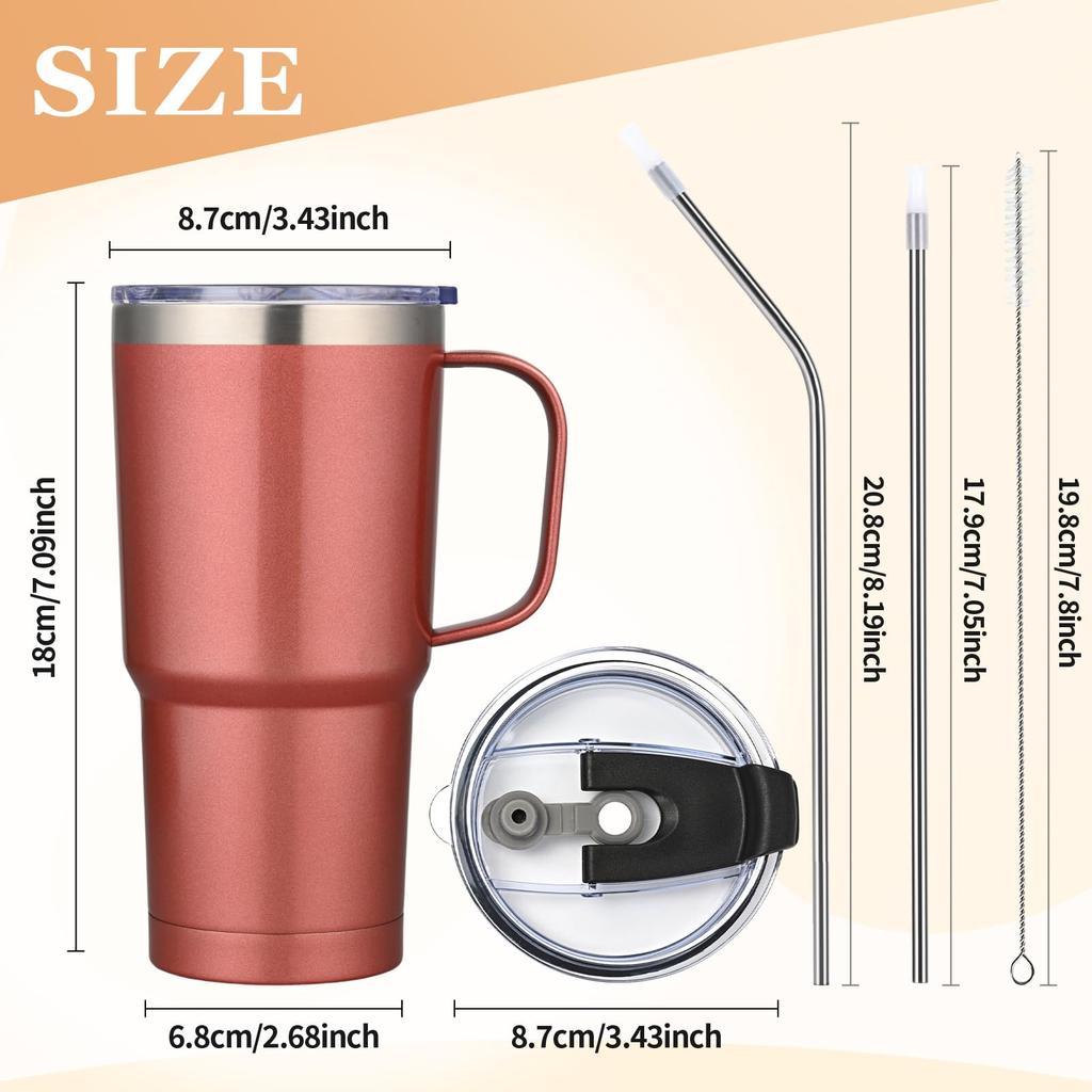 Livole Vacuum Insulated with Keeps Hot or 600ml Large Capacity with Coffee Travel Large Stainless Steel Double Wall Thermos with Perfect for and