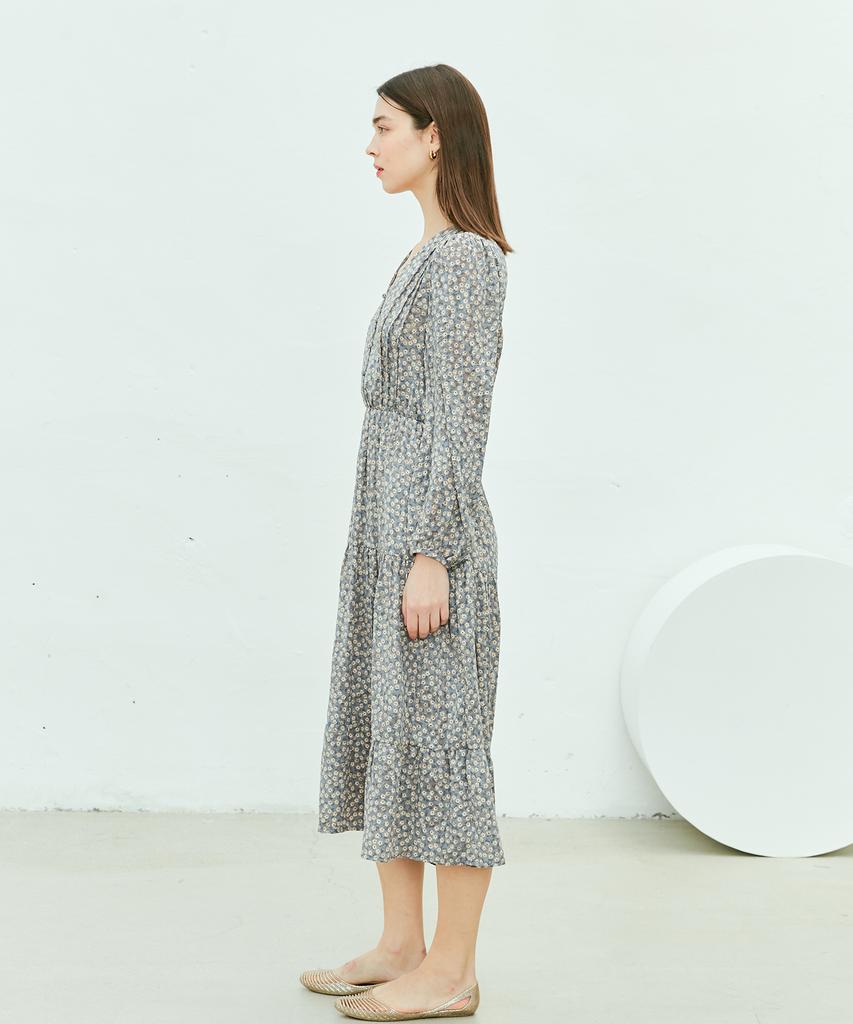 Near And Dear Chiffon Flower Jacquard Maxi Dress