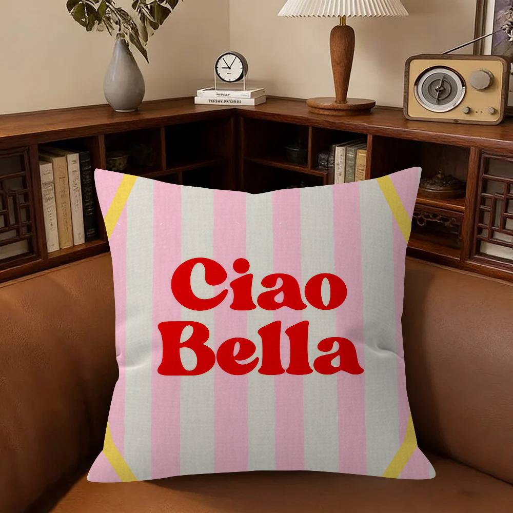 Ciao Bella Italian Quote Throw   Cushion Cover Car Throw Pillow Case For Sofa Car Christmas Gift