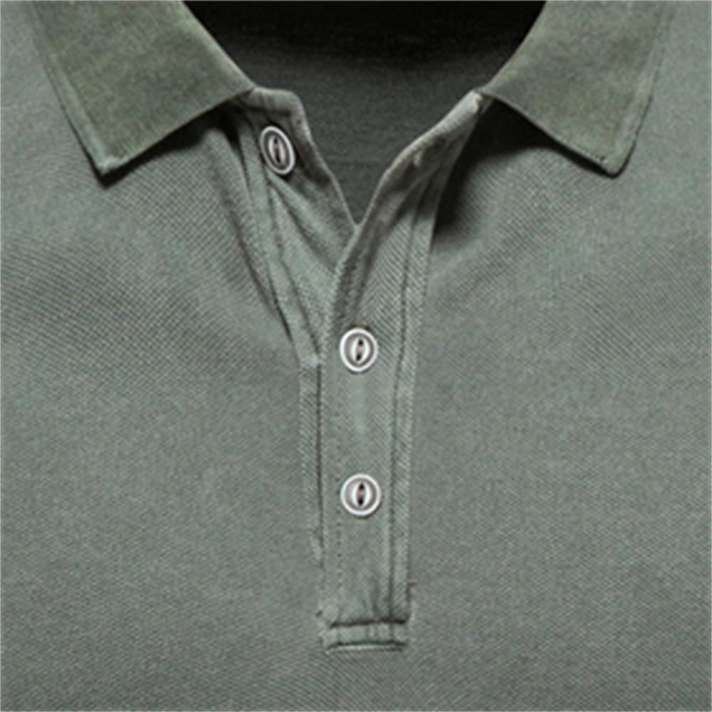 100% Baumwolle Unifarben Herren Poloshirts Lässig Kurzarm Umlegekragen Herrenhemden Mode Streetwear Polos für Herren