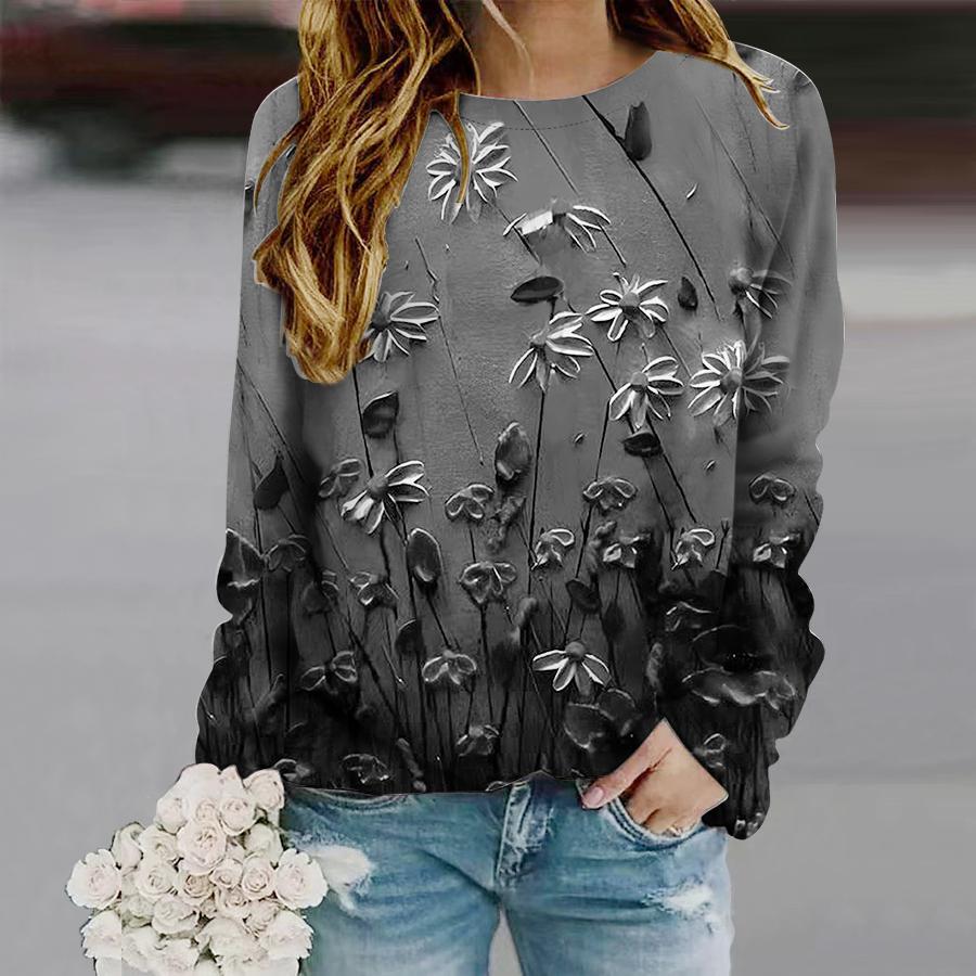 Топы для женщин с принтом масляной живописи и лаванды — фото 4