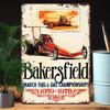 Vintage Bakersfield March Fuel  Gas Championships Metal Sign Iron Tinplate Wall Art Retro Racing Theme Decor with PreDrille