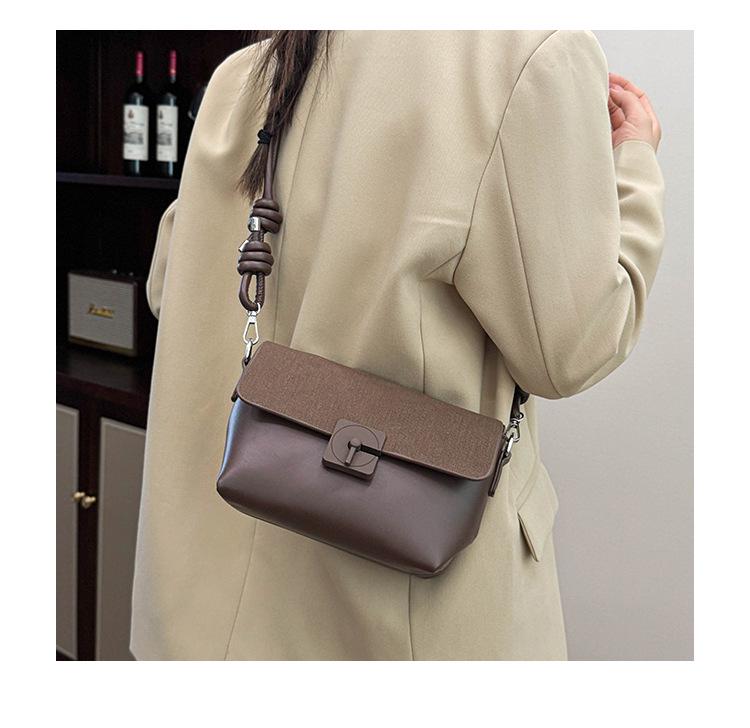 New 2026 Elegant Color Block Small Square Crossbody Handbag - Casual, Versatile, Single Shoulder Bag