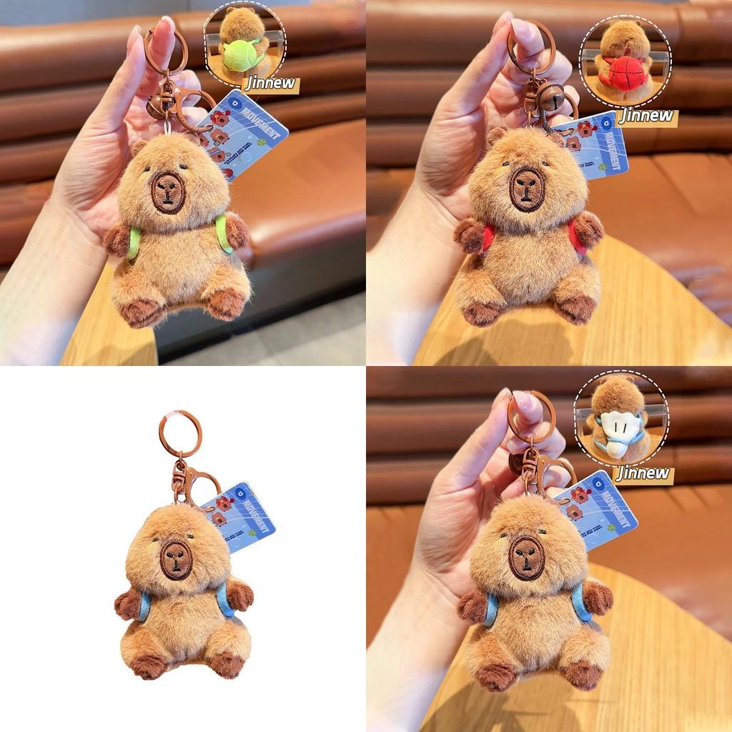 Adorable Jinnew Capybara Plush Keychain Accessory Sports Theme Cute Gift Idea
