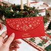 6PCS Rectangular Xmas Currency Envelopes Xmas Tree Pattern Christmas Gift Red Packets  Families