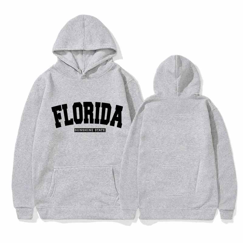 Florida Print Hoodie Herren und Damen Langarm Fleece Sweatshirt Winter Loose Top Jogging Sport Hoodies Pullover Shirts