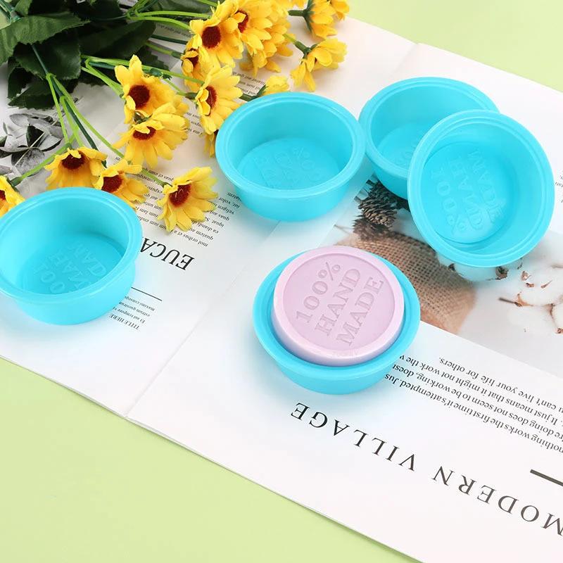100% Hand Made 3D Round Square Shape Design Soap Molds DIY Silicone Mold Soap Mold Fondant Cake Decorating Tools Kitchen Gadgets