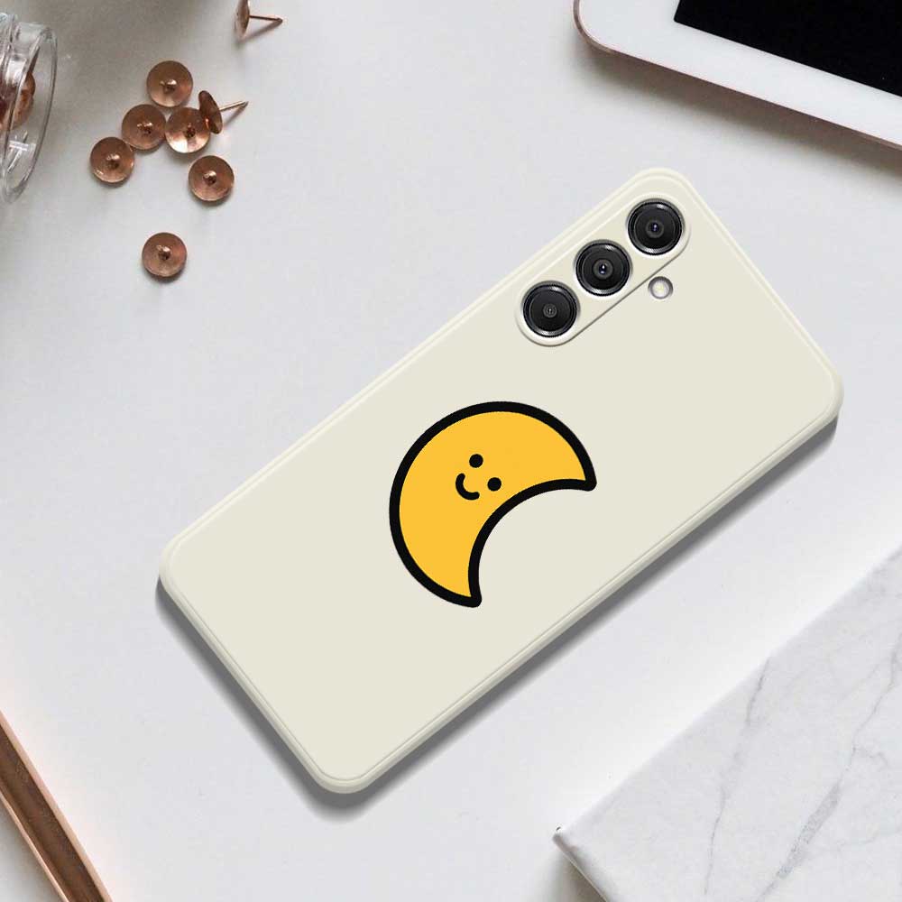 For Samsung Galaxy A16 5G/4G Case Yellow Moon Pattern Printing Straight Edge TPU Phone Back Cover