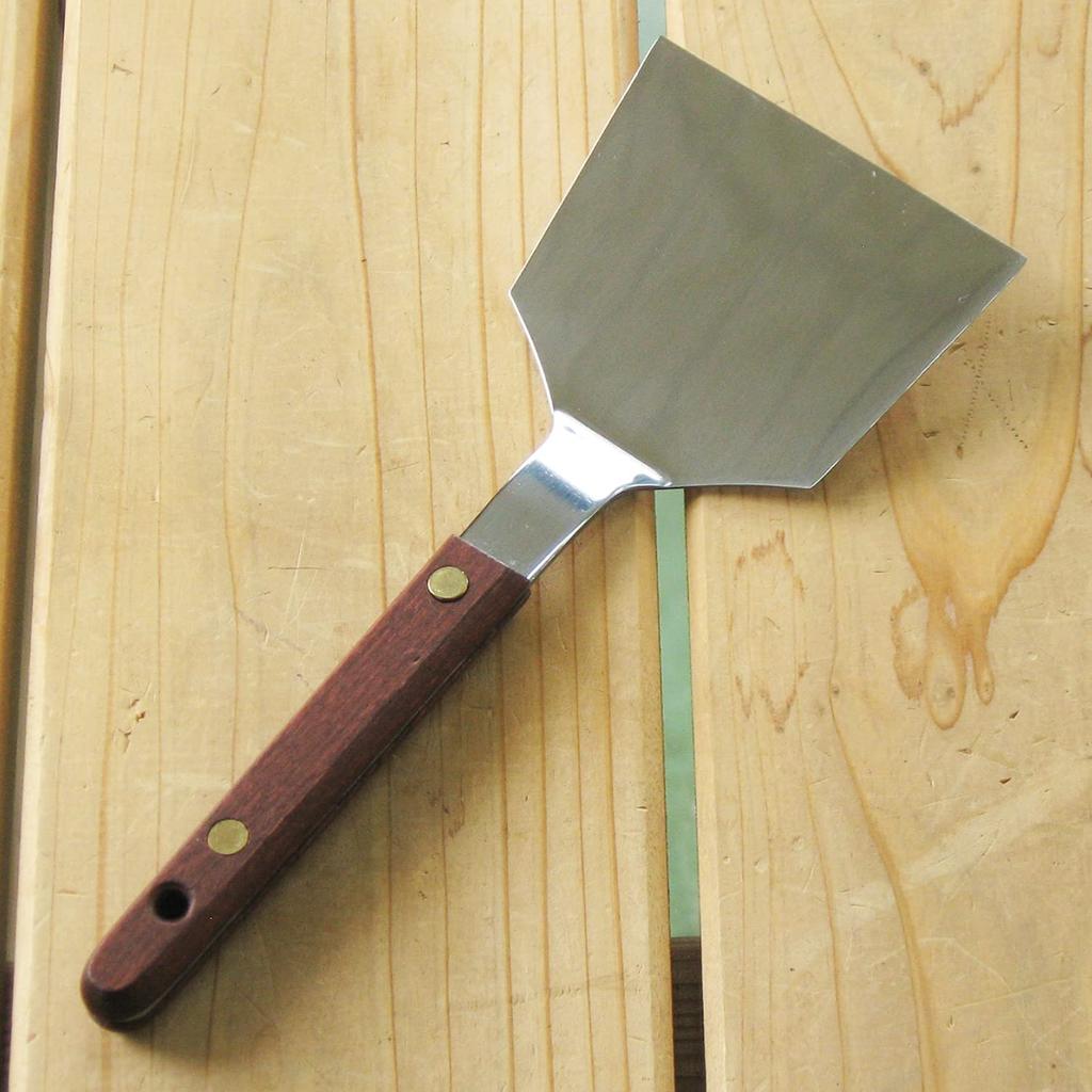 Nagao Okoshikin Okonomiyaki Wooden Made in Japan Tsubame-Sanjo Spatula, 7.5cm Wide, Handle,