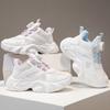 Girls' Sports Shoes Single Mesh Lightweight Running Shoes Hollow Breathable Soft Sole White Shoes Fashionable Casual Shoes
