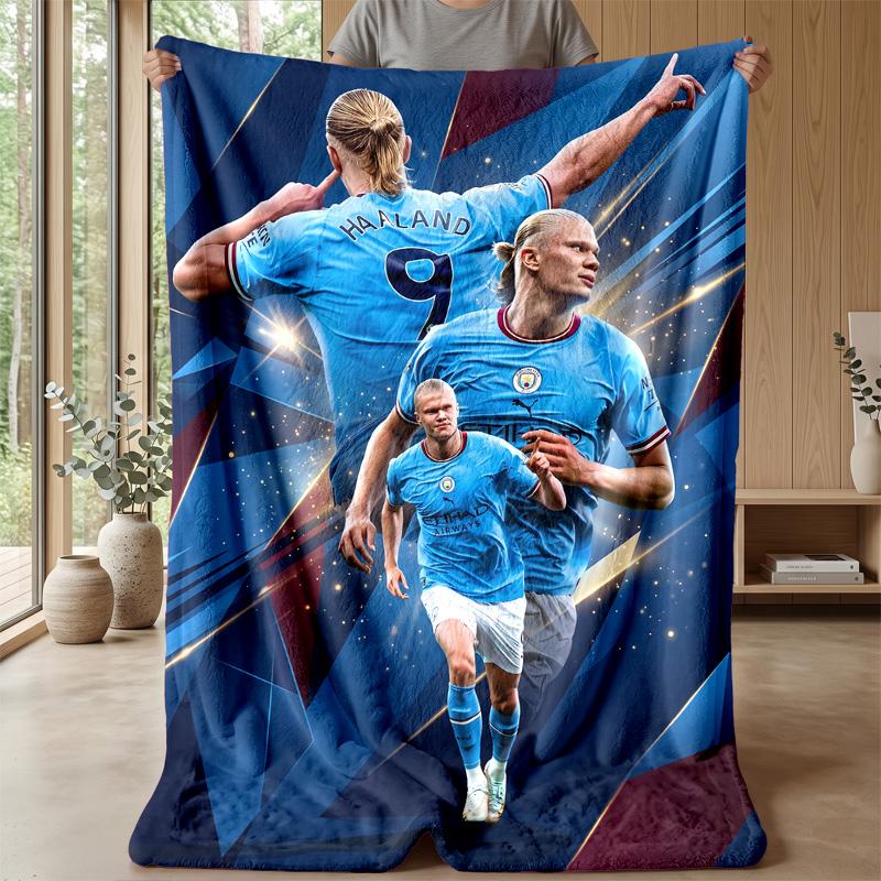 Erling Haaland Soft Flannel Fleece Blanket Lightweight Cozy Warm Throw Blanket For Sofa Bed Home Decor