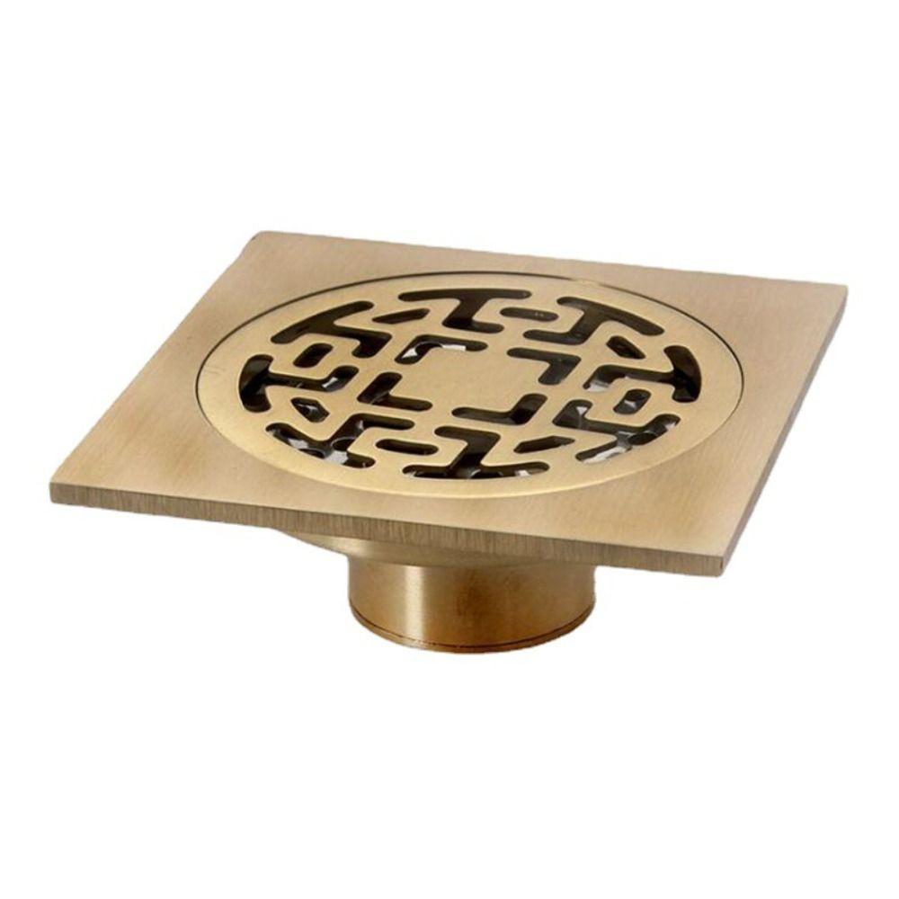 Anti-odor Square Shower Drain Brass Bathroom Drainage Universal Floor Hair Catcher  Toilets