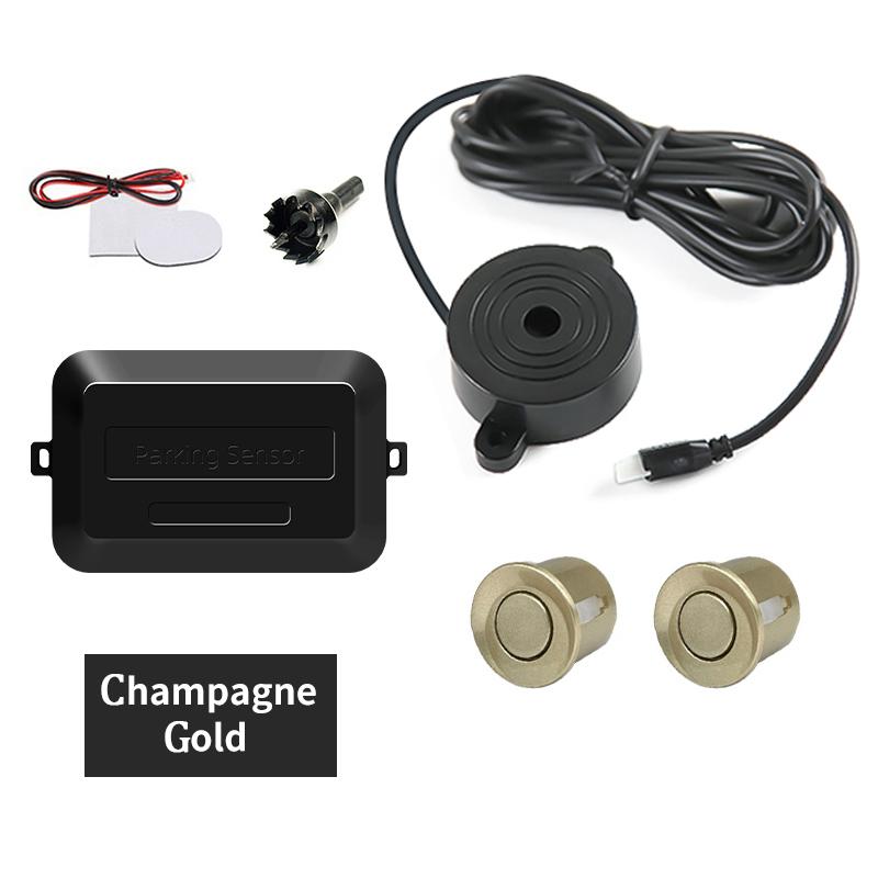 Hippcron Car Parking Sensor Kit 2 Sensors 22mm LED Screen Reverse Radar Sound Alert Indicator System 8 Colors