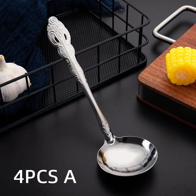 

Набор кухонной посуды из 4 предметов, чайные ложки из нержавеющей стали, ложка для сервировки для контроля порций, большой размер, легкий, многоразовый