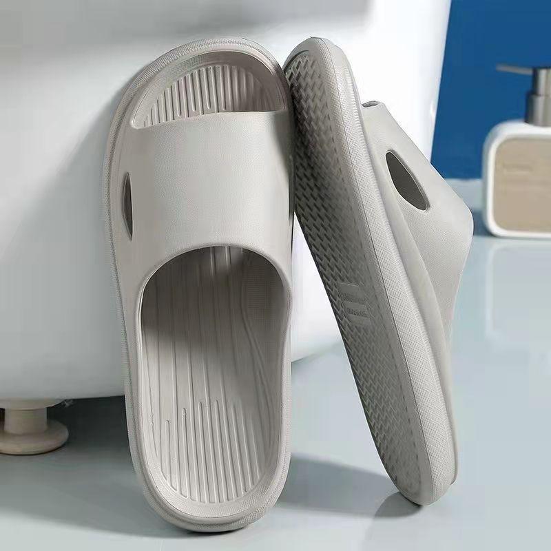 

Тапочки, тапочки для пар, мужские и женские тапочки, летние сандалии и тапочки, модные повседневные пляжные тапочки с толстой подошвой для ванной комнаты 42-43 серый