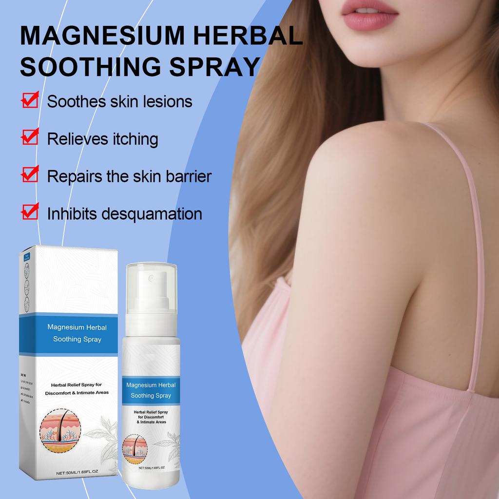 Magnesium Herbal Spray Reduces , Private Pruritus Balance Skin Care Spray Skin Soothing Spray,50ml