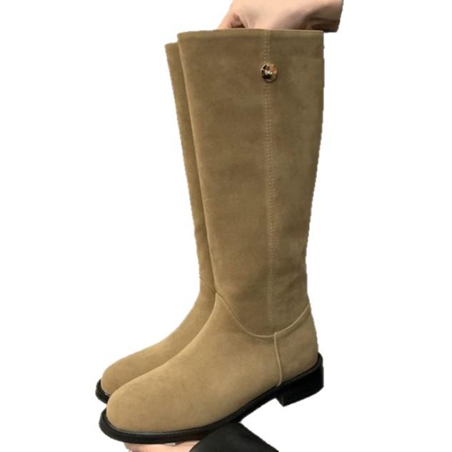 Western Cowboy Martin Boots Fashion Skinny Boots Women's Shoes 2025 New Autumn Retro Suede Knight Boots Boots Boots