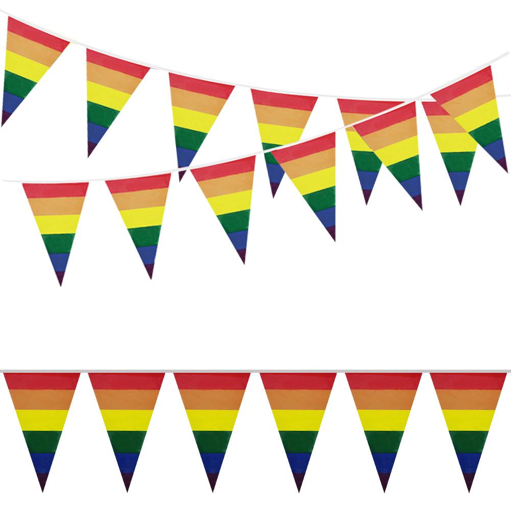 5/10M LGBT Pride String Flag Pennant 10/20 Flags Rainbow Bunting Gay Pride Banner for LGBT Festival Party Celebration Decoration