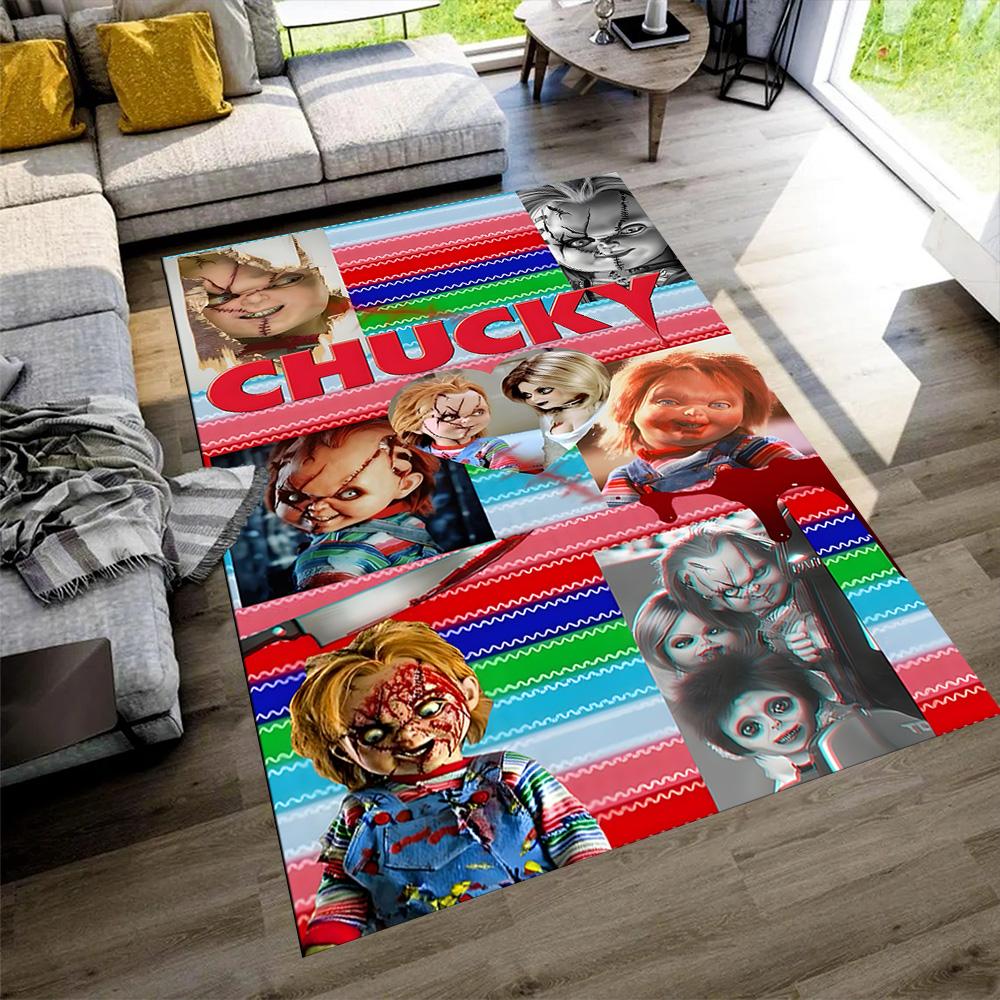 Chucky's Rainbow Horror Floor Mat Perfect for Playrooms Kitchen Entryway Bedrooms Antislip Carpet Anime Office Decor