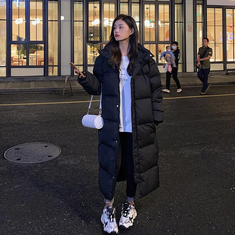 Mittellange Daunenjacke für Damen für den Winter, lockerer und dicker Baumwoll-Stepprock, lässige Oberbekleidung