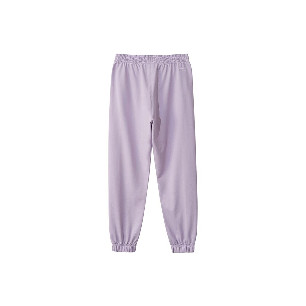 Li Ning Sports Fashion Series Cuffed Loose Logo Knitted Sports Pants Women Pants Moonlight-Purple AKLR172-4