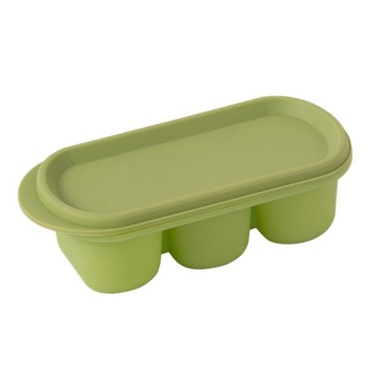 Ice Cube Mold Food Grade Silicone Ice Tray Three-Compartment Easy Release Compact Ice Cube Maker for Home DIY Drinks And Food Storage