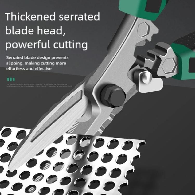 Heavy Duty Tin Snips Pliers With Serrated Blade Port Crimper Hexagonal Wrench Ergonomic Nonslip Handle Professional Use
