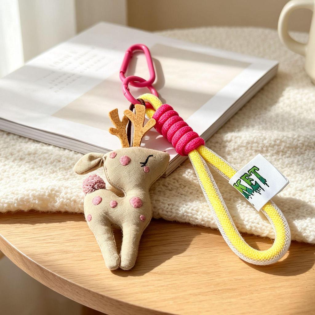 High-End Forest Style Rabbit Doll Keychain and Lanyard: Cute Girly Bag or Phone Accessory