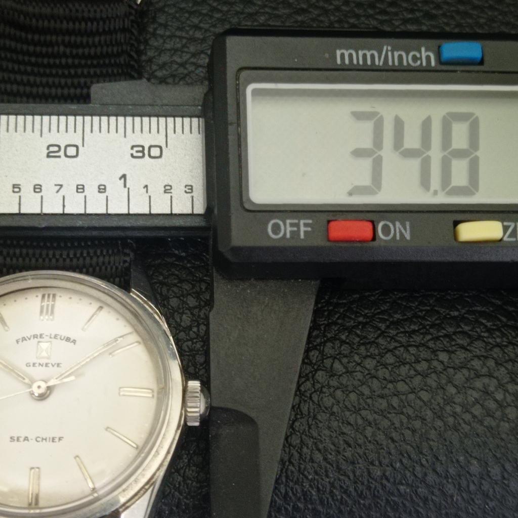 VINTAGE FAVRE LEUBA SEA CHIEF 101 HANDAUFZUG SCHWEIZER HERREN WEISSE UHR a703755-1