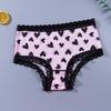 Ladies Summer Print Lace Lace Lace Comfortable Cotton Crotch Mid Low Waist Triangle Briefs