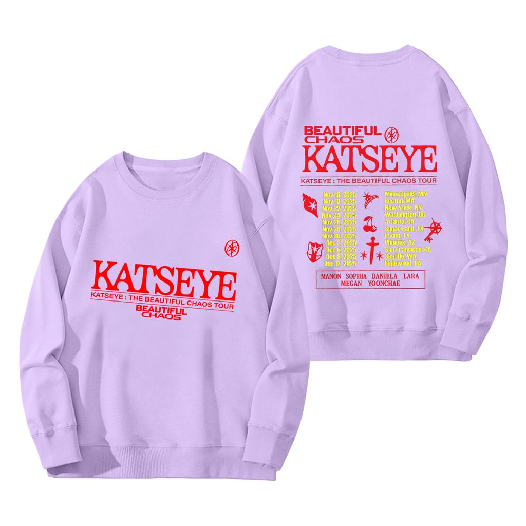 Damenmode Langarm Print Rundhals Lockerer Pullover Sweater Top