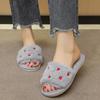 Women's Four Seasons Open-Toe Fluffy Slippers: Warm, Cute, Comfortable Home Shoes.