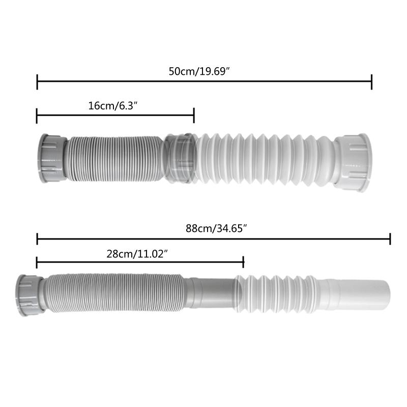 Flexibles Spülbeckenablaufrohr mit Adapter Ausziehbares Rohr-Ablaufrohr für Spülbeckenablauf & Müllentsorgung
