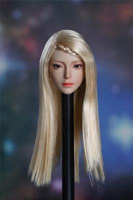 Scale Head Beautiful Girl Head Sculpt with Long Fits Female Action Figures 1/6 Carving, Hair, 12-Inch