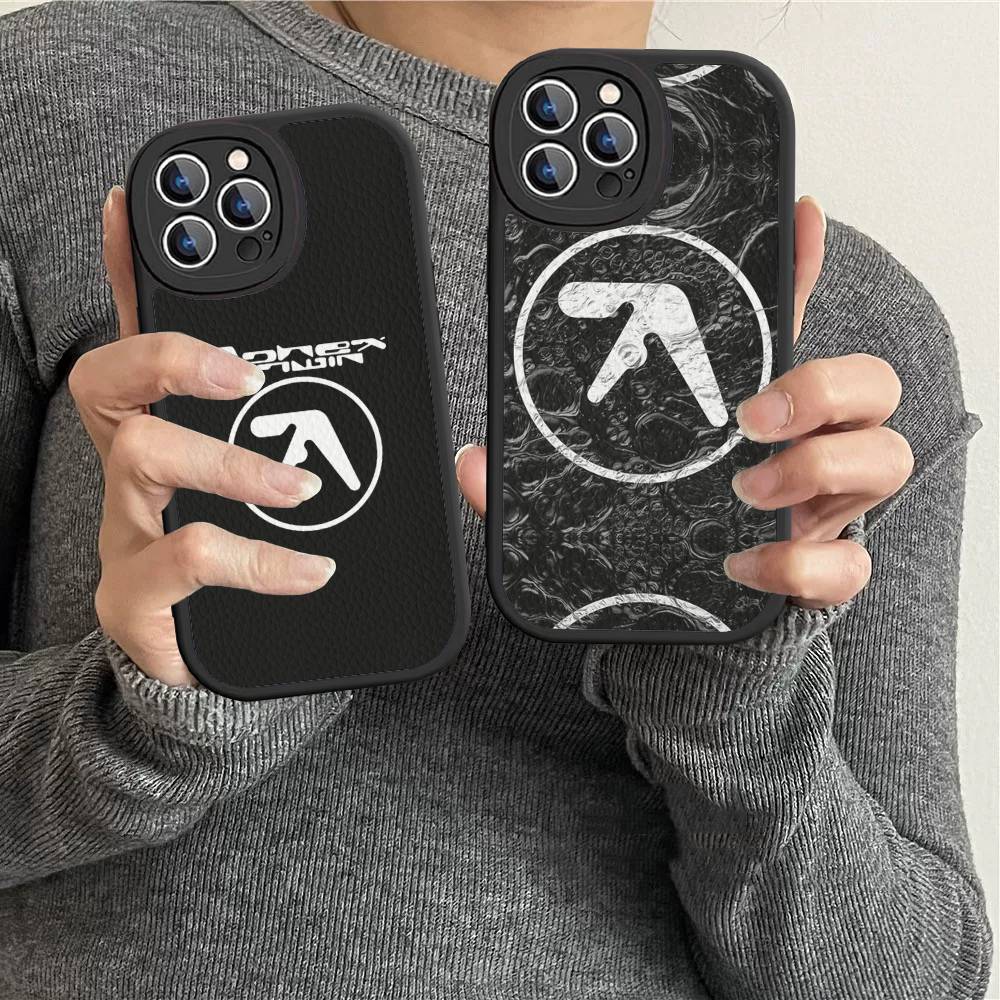 DJ A-Aphex T-Twins Leather Phone Case For iPhone 16 15 14 13 12 11 Pro Max Plus Cover