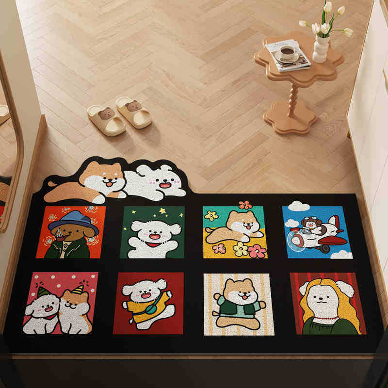 Mengqu Cartoon Home Floor Mat, The Entrance Can Be Cut And Easy To Take Care Of, Silk Ring Floor Mat, Household Scraping Mud Rubbing Soil