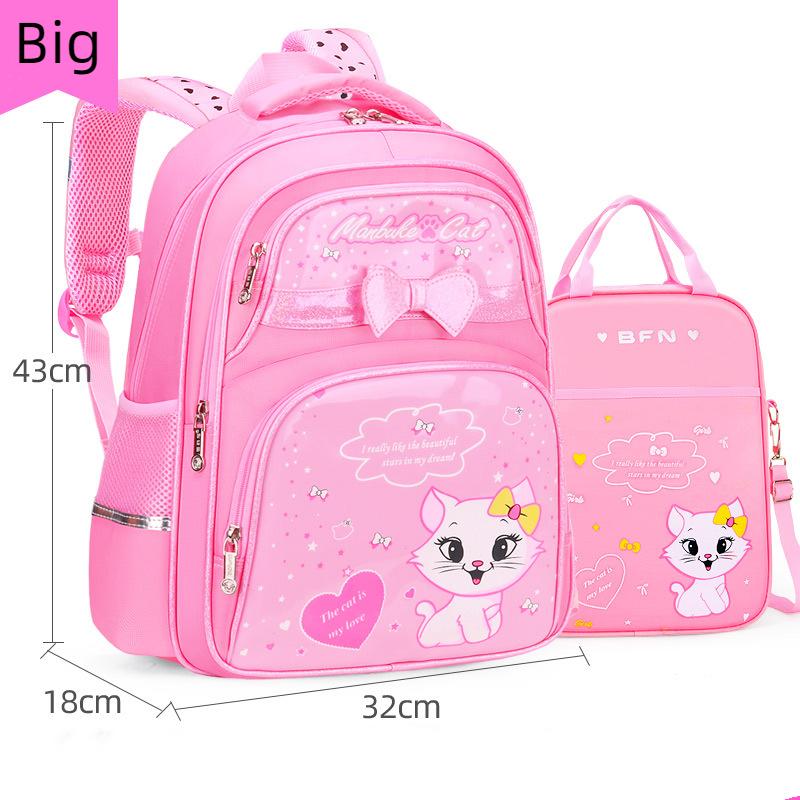 New PU Leather School Bag Korean Fashion Girls Backpack Cute Cat Orthopedic Waterproof Backpack