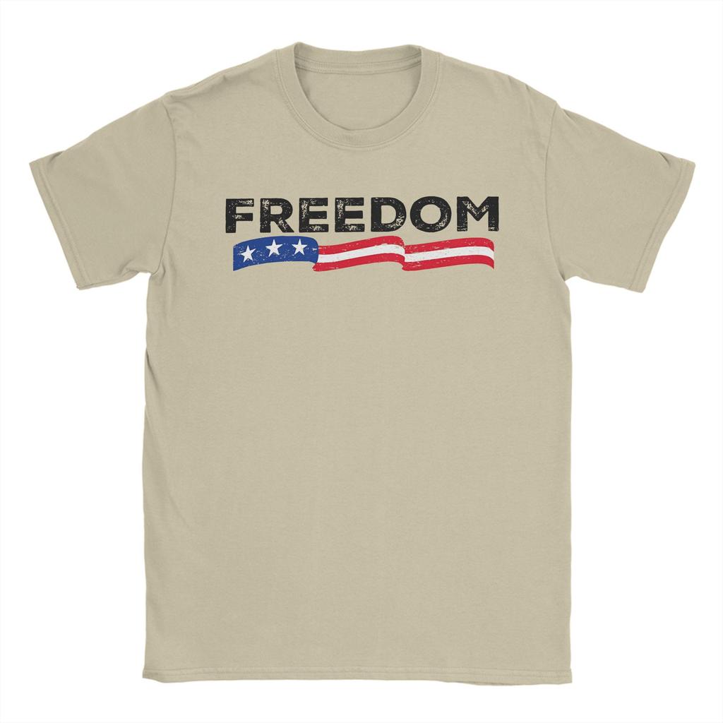 Freedom Turning Point USA T-Shirt Summer Hip Hop T-Shirts Man Pure Cotton O Neck Oversized Clothing Short-Sleeved Classic Tshirt
