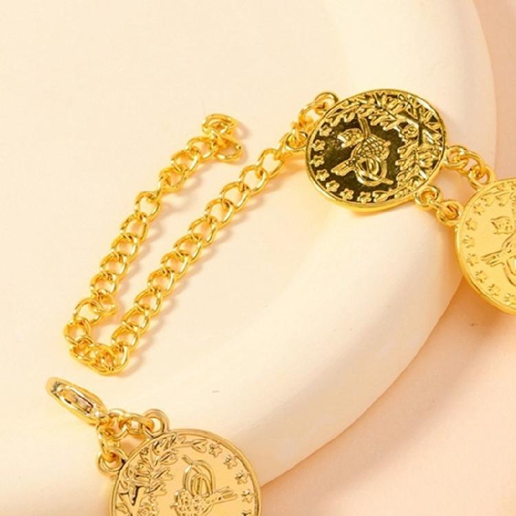 Coin Shape Ankle Bracelet with Adjustable Length Fashion Jewelry Ankle Ornament Alloy Texture Suitable for Any Occasion