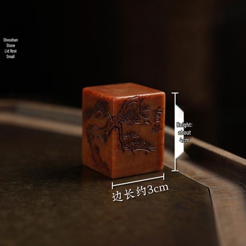 Shoushan Stone Teapot Lid Holder: Hand-Carved Purple Clay Stand for Kung Fu Tea Ceremony