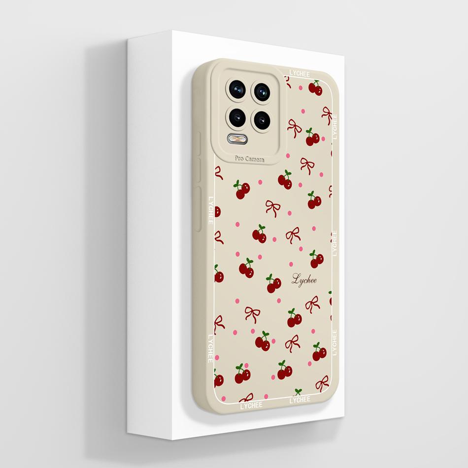 For Realme 8 Pro 8i 8S Phone Case Cute Flower Patterns Soft Liquid Silicone Full Coverage Cover For Realme 8Pro Anti Drop Shell
